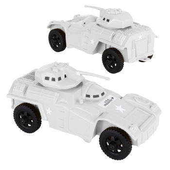 TimMee RECON PATROL Armored Cars - White Plastic Army Men Scout Vehicles #0