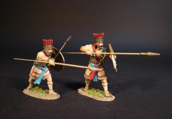 Two Lycian Warriors (round shield, thrusting spear, spear readied for straight thrust), The Lycians, Troy and Her Allies, The Trojan War--two figures #0