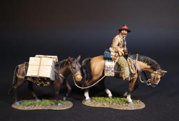 Teamster with Cash Mule, The Rendezvous, The Mountain Men, The Fur Trade--single mounted figure leading mule #0