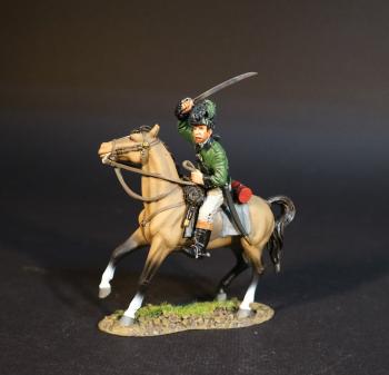 Trooper, Tarleton's Raiders, The British Legion, The Battle of Cowpens, January 17th, 1781, The American War of Independence, 1775–1783--single mounted figure with sword raised to strike #0