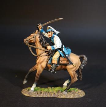 Continental Dragoon, Third Continental Dragoons, American Continental and Militia Dragoons, The Battle of Cowpens, January 17th, 1781, The American War of Independence, 1775–1783--single mounted figure with sword raised above head #0