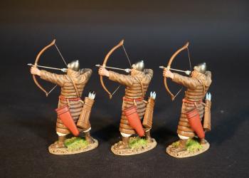 Three Korean Auxillary Archers (brown armor), The Mongol Invasions of Japan, 1274 and 1281--three figures--LAST ONE!! #0