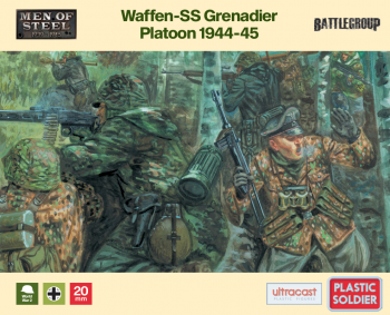 Waffen-SS Grenadier Platoon, 1944-45--thirty-three unpainted 20mm WWII miniatures--AWAITING RESTOCK. #0