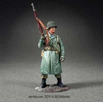 U.S. Infantry in Raincoat Standing with M1 on Hip, 1943-45--single figure #0