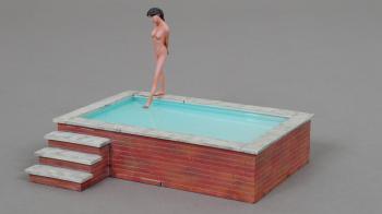 Bathing Pool, with Marina stepping into the pool--pool and single figure #0
