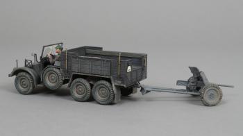 Krupp-Protze Truck Early War Grey Variant towing a Pak 36 cannon--single 6x4 German truck/artillery tractor with driver and Pak 36 cannon--RETIRED--LAST TWO!! #0
