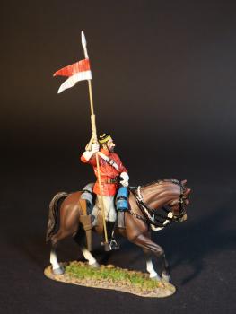 Mounted Policeman, The North West Mounted Police, The March West, 1874, The Fur Trade--single mounted figure with upright lance and wearing yellow and black cap #0