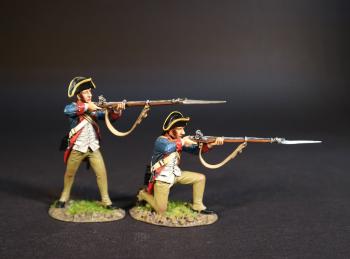 The Delaware Company (standing firing, kneeling firing), American Continental Line Infantry, The Battle of Cowpens, January 17, 1781, The American War of Independence, 1775–1783--two figures #0