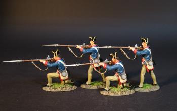 Four Infantrymen, The Delaware Company (2 standing firing, 2 kneeling firing), American Continental Line Infantry, The Battle of Cowpens, January 17, 1781, The American War of Independence, 1775–1783--four figures #0