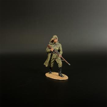 Red Army Woman Sniper Wearing a Cloak--single figure striding forward #0