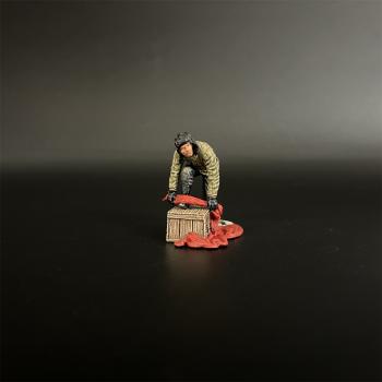 Red Army Tank Crew Wiping Shoes with Flag--single figure with foot on box #0