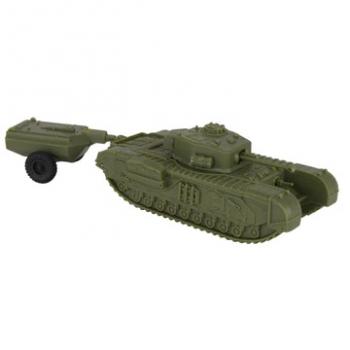 BMC CTS WWII British Churchill Crocodile Tank--OD Green 1:38 scale Plastic Army Vehicle #0