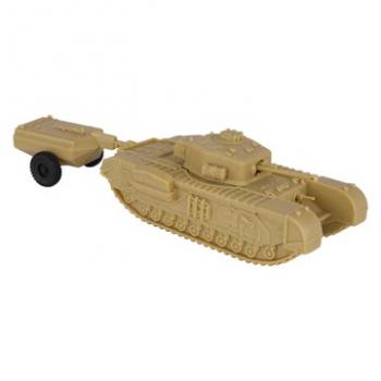 BMC CTS WWII British Churchill Crocodile Tank--Tan 1:38 scale Plastic Army Vehicle #0