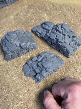3D Print - 54mm  Castle Wall Rubble Piles 3 Pieces--THREE SETS AVAILABLE! #0