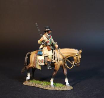 William Henry Ashley, The Rendezvous, The Mountain Men, The Fur Trade--single mounted figure leading mule with whisky barrels #0