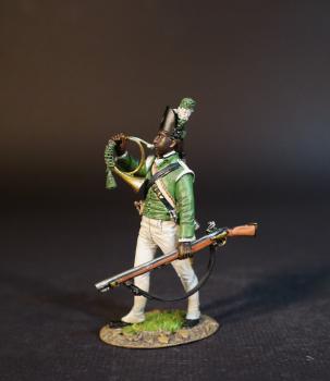 Barnard E. Griffiths, Simcoe's Rangers, The Queen's Rangers (1st American Regiment) 1778-1783, British Army, The American War of Independence, 1778-1783--single figure marching blowing horn #0