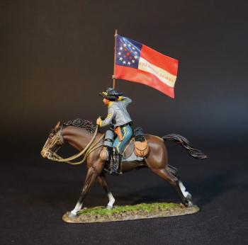 Standard Bearer, 1st Cherokee Mounted Rifles, The Confederate Army, The American Civil War, 1861-1865--single mounted figure with standard #0