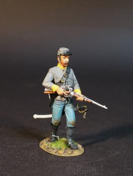 Dismounted Confederate Cavalryman Standing Readying Rifle, Cavalry Division, The Army of Northern Virginia, The Battle of Brandy Station, June 9th, 1863, The American Civil War, 1861-1865--single figure #0