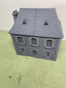 3D Print - 54mm French House - Brick - 10 7/8" Long, 11" High and 7 1/4" Deep - ONE IN STOCK! #0