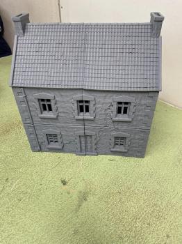 3D Print - 54mm French House - Stucco - 10 7/8" Long, 11 1/4" High and 7 1/4" Deep - ONE IN STOCK! #0