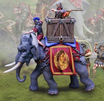 Roman War Elephant Attacking--elephant and single rider--LIMITED AVAILABILITY. #0