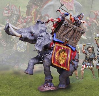 Wounded Roman War Elephant--elephant and single rider--LIMITED AVAILABILITY. #0