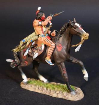 Sioux Warrior Firing Carbine Leftwards, The Battle Where the Girl Saved Her Brother, 17th June 1876, The Black Hill Wars, 1876-1877, Thunder on the Plains--single mounted figure #0