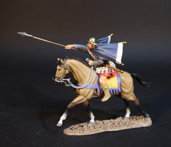 Thessalian Cavalry, Armies and Enemies of Ancient Greece and Macedonia--single mounted figure with spear thrust forward and blue and white cloak flapping behind #0