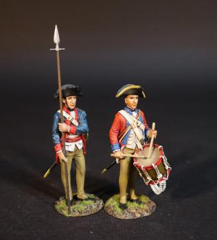 Officer with Pike and Drummer, The Delaware Company, American Continental Line Infantry, The Battle of Cowpens, January 17, 1781, The American War of Independence, 1775–1783--two figures #0