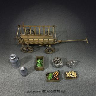 “Going to Market”, Mid 19th-20th Century Cart with Produce--eight pieces #0
