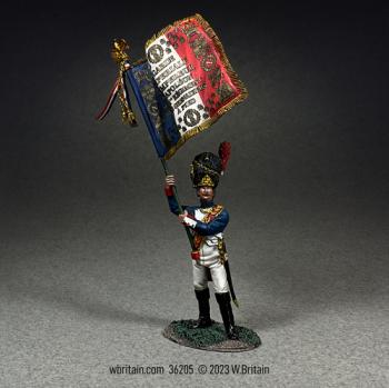 French Imperial Guard with Eagle of the 1st Regiment of Imperial Guard Grenadiers, 1815--single figure with standard #0