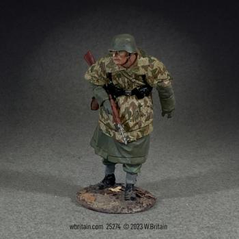 German Grenadier in Greatcoat and Zeltbahn Advancing Cautiously, Winter 1944-45--single figure #0