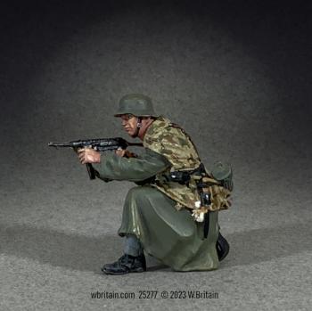 German Grenadier Kneeling Firing MP40 in Zeltbahn and Greatcoat, Winter 1944-45--single kneeling figure #0