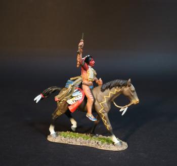 Sioux Warrior with carbine raised to the sky, The Battle Where the Girl Saved Her Brother, 17th June 1876, The Black Hill Wars, 1876-1877, Thunder on the Plains--single mounted figure #0
