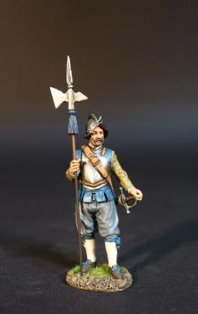 Virginia Militiaman with upright halberd, The Jamestown Settlement, The Anglo-Powhatan Wars, The Conquest of America--single figure--AWAITING RESTOCK. #0