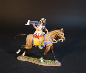 Thessalian Cavalry, Armies and Enemies of Ancient Greece and Macedonia--single mounted figure with spear pointing forward and down and blue and white cloak flapping behind #0
