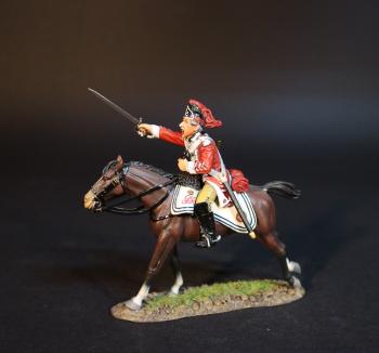 Trooper, The 17th Light Dragoons, The British Army, The Battle of Cowpens, January 17, 1781, The American War of Independence, 1775–1783--single mounted figure with sword thrust forward and up #0
