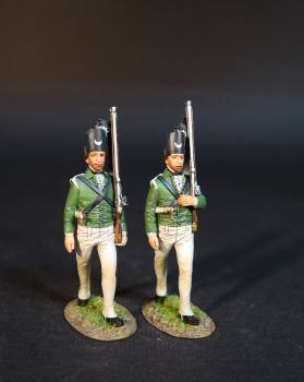 Two Riflemen Marching, Simcoe's Rangers, The Queen's Rangers (1st American Regiment) 1778-1783, British Army, The American War of Independence, 1778-1783--two figures #0
