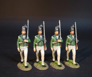 Four Riflemen Marching, Simcoe's Rangers, The Queen's Rangers (1st American Regiment) 1778-1783, British Army, The American War of Independence, 1778-1783--four figures #0
