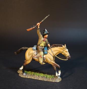 Trooper, 1st Cherokee Mounted Rifles, The Confederate Army, The American Civil War, 1861-1865--single mounted figure with carbine raised in the air #0