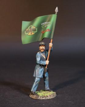 Standard Bearer with Emerald Guards Standard, 33rd Virginia Regiment, The Army of the Shenandoah First Brigade, The First Battle of Manassas, 1861, ACW, 1861-1865--single figure with standard #0