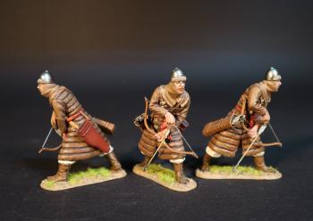 Three Korean Auxillary Archers Leaning Nocking Arrows (tan armor), The Mongol Invasions of Japan, 1274 and 1281--three figures #0