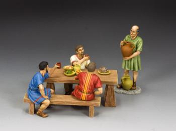 The Wine Drinkers--three seated figure, single standing figure, table #0