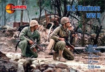 U.S. Marines, WWII--32 figures in 8 poses and 8 guns--FIVE IN STOCK. #0
