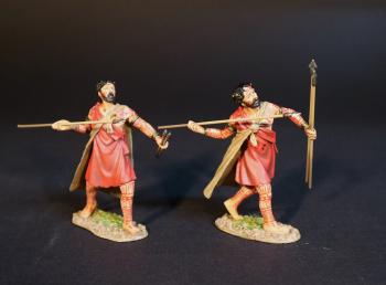 Two Garamantian Light Infantry, The Carthaginians, The Battle of Zama, 202 BCE, Armies and Enemies of Ancient Rome--two figures readying to throw javelins #0