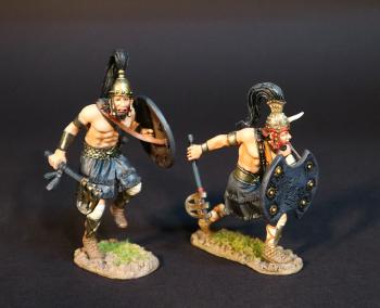 Two Myrmidon Warriors (running with axe & shield), The Myrmidons, The Greeks, The Trojan War--two figures #0