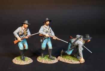 Three United States Cavalrymen Advancing (grey shirt), United States Cavalry, The Battle of the Rosebud, 17th June 1876, The Black Hill Wars 1876-1877--three figures #0