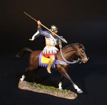 Thessalian Cavalry, Armies and Enemies of Ancient Greece and Macedonia--single mounted figure with ready to thrust spear and cloak flapping behind #0