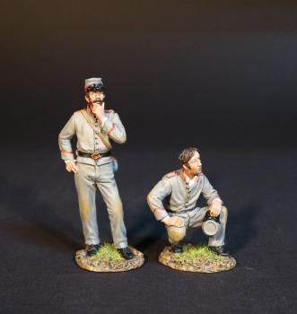 Two Artillery Crewmen, Confederate Artillery, The American Civil War, 1861-1865--two figures (standing thinking, kneeling with cap on forward knee) #0