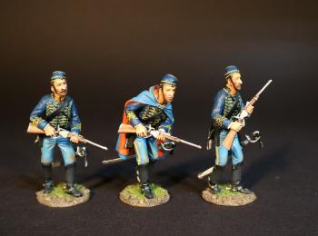 Three Dismounted Troopers in forage caps, "The Butterflies", 3rd New Jersey Cavalry Regiment, Union Army of the Potomac, 1864, The American Civil War, 1861-1865--three figures #0